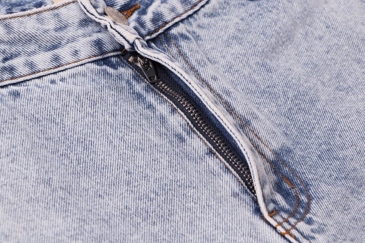 666#Gallery Dept new ink and paint patch splicing patch overalls logging pants washed blue splicing bootcut jeans beautiful trendy pants versatile casual trousers washed blue S~XL P290